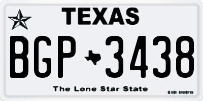 TX license plate BGP3438
