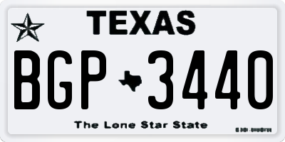 TX license plate BGP3440