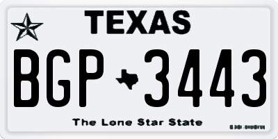 TX license plate BGP3443
