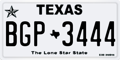 TX license plate BGP3444