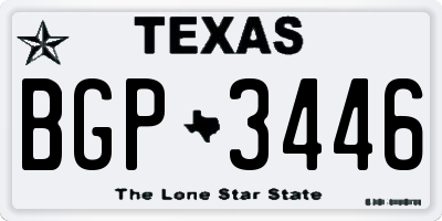 TX license plate BGP3446