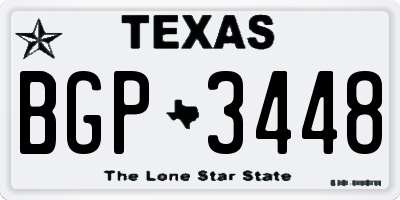 TX license plate BGP3448