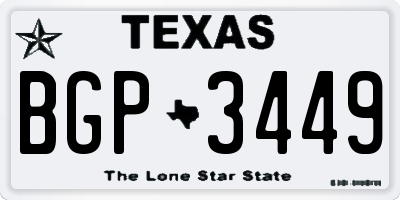 TX license plate BGP3449