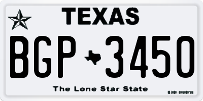 TX license plate BGP3450