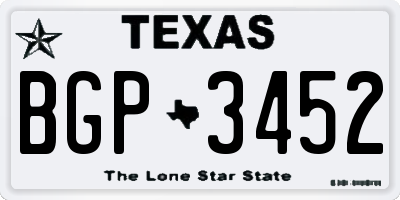 TX license plate BGP3452