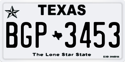 TX license plate BGP3453