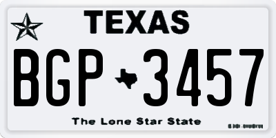 TX license plate BGP3457