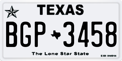 TX license plate BGP3458