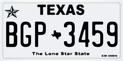 TX license plate BGP3459