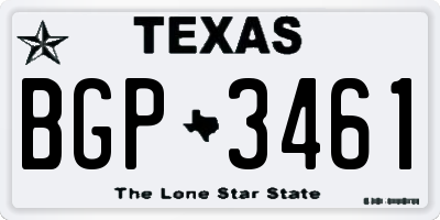 TX license plate BGP3461
