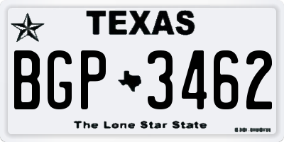 TX license plate BGP3462