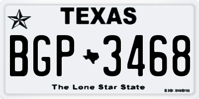 TX license plate BGP3468
