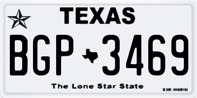 TX license plate BGP3469