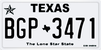 TX license plate BGP3471