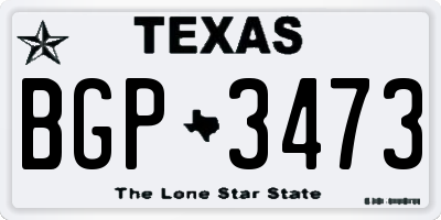 TX license plate BGP3473