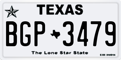 TX license plate BGP3479