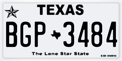 TX license plate BGP3484