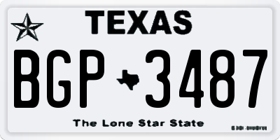 TX license plate BGP3487