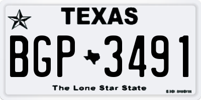 TX license plate BGP3491