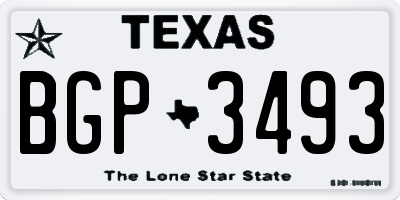 TX license plate BGP3493