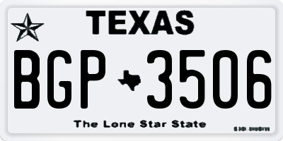 TX license plate BGP3506