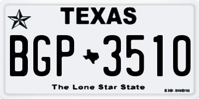 TX license plate BGP3510