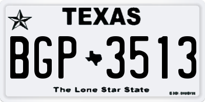 TX license plate BGP3513