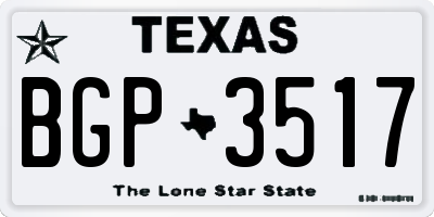 TX license plate BGP3517