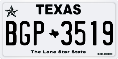 TX license plate BGP3519