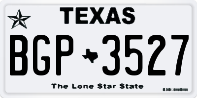 TX license plate BGP3527