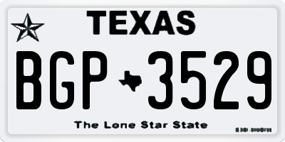 TX license plate BGP3529