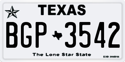 TX license plate BGP3542