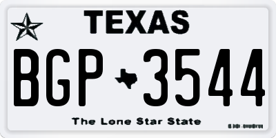TX license plate BGP3544