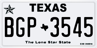 TX license plate BGP3545