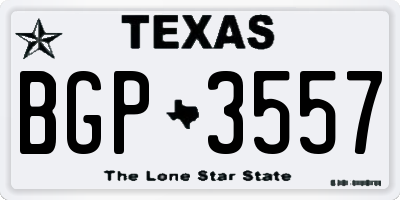 TX license plate BGP3557