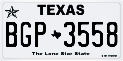TX license plate BGP3558