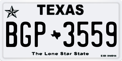 TX license plate BGP3559