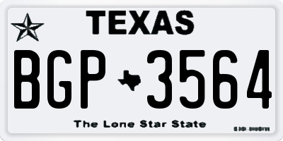 TX license plate BGP3564