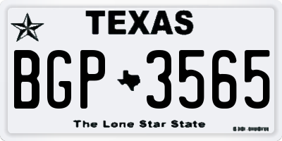 TX license plate BGP3565