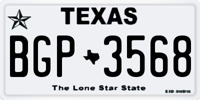 TX license plate BGP3568