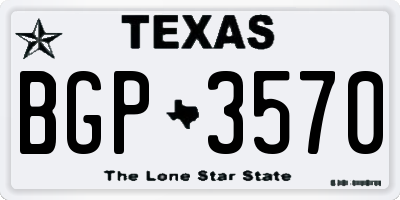 TX license plate BGP3570