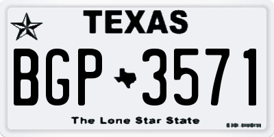 TX license plate BGP3571
