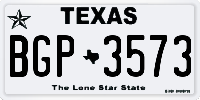 TX license plate BGP3573