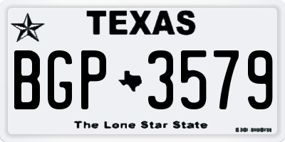 TX license plate BGP3579