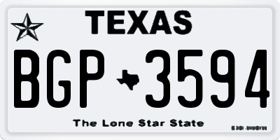 TX license plate BGP3594