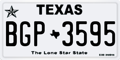 TX license plate BGP3595