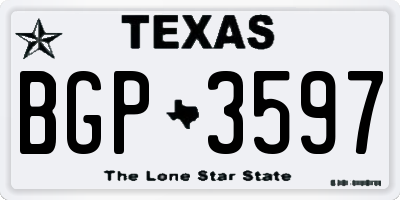 TX license plate BGP3597