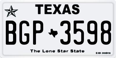 TX license plate BGP3598