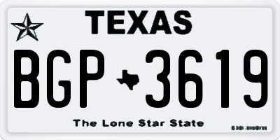 TX license plate BGP3619