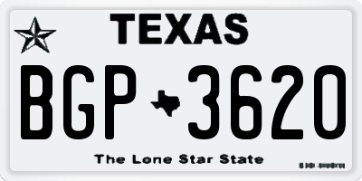 TX license plate BGP3620
